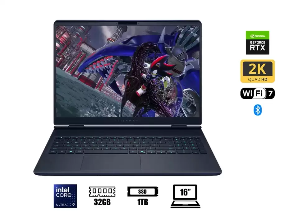 DELL ALIENWARE 16X AURORA GAMING Core™ Ultra i9-275HX 1TB SSD 32GB 16" QWXGA (2560x1600) 240Hz NVIDIA® RTX 5060 8GB