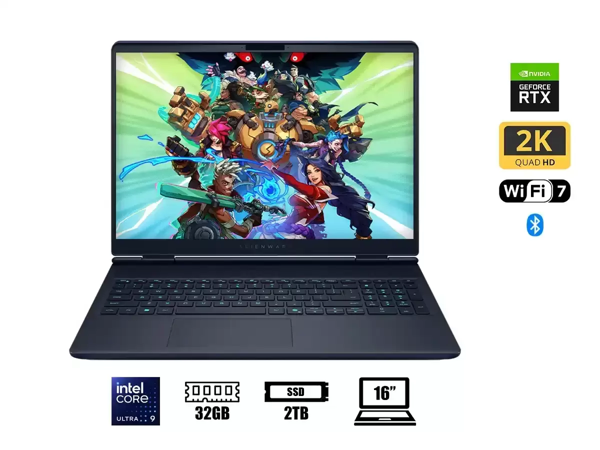 DELL ALIENWARE AURORA 16 LAC1625 GAMING Core™ 9 275HX 2TB SSD 32GB 16" WQXGA (2560x1600) 240Hz NVIDIA® RTX 5070 8GB