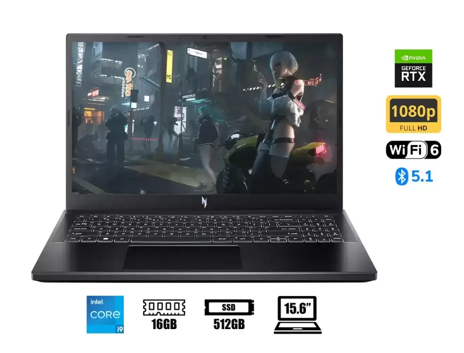 ACER NITRO V 15 ANV15-51-93PU GAMING Core™ i9-13900H 512GB SSD 16GB 15.6" (1920x1080) 144Hz IPS NVIDIA® RTX 4060 8GB