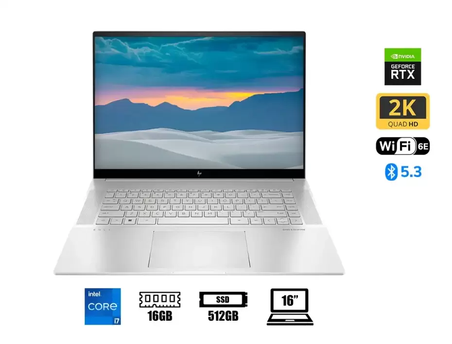 HP ENVY 16-H1020NR GAMING Core i7-13700H  512GB SSD 16GB 16" WUXGA (2560 x 1600) TOUCHSCREEN NVIDIA RTX 4060 8GB  Natural Silver Aluminum