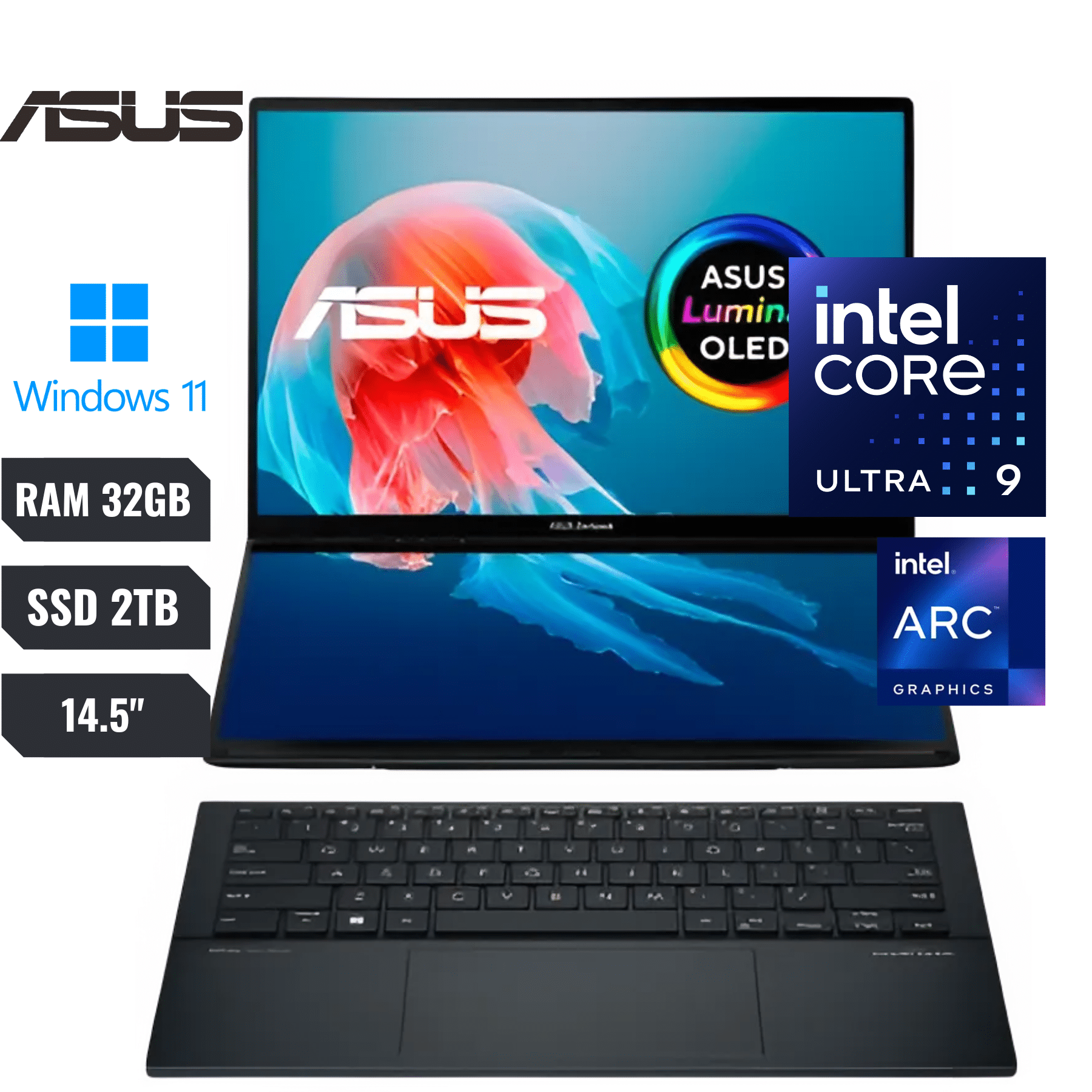 ASUS ZENBOOK DUO UX8406CA-IS99T INTEL CORE ULTRA 9 285H 2TB SSD 32GB DDR5 DUAL 14 (1920 X 1200) TOUCHSCREEN