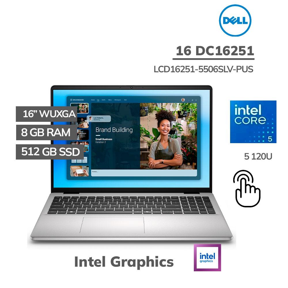 DELL 16 DC16251  CORE™ 5 120U 512GB SSD 8GB 16″ (1920X1200) TOUCHSCREEN WIN11 SILVER