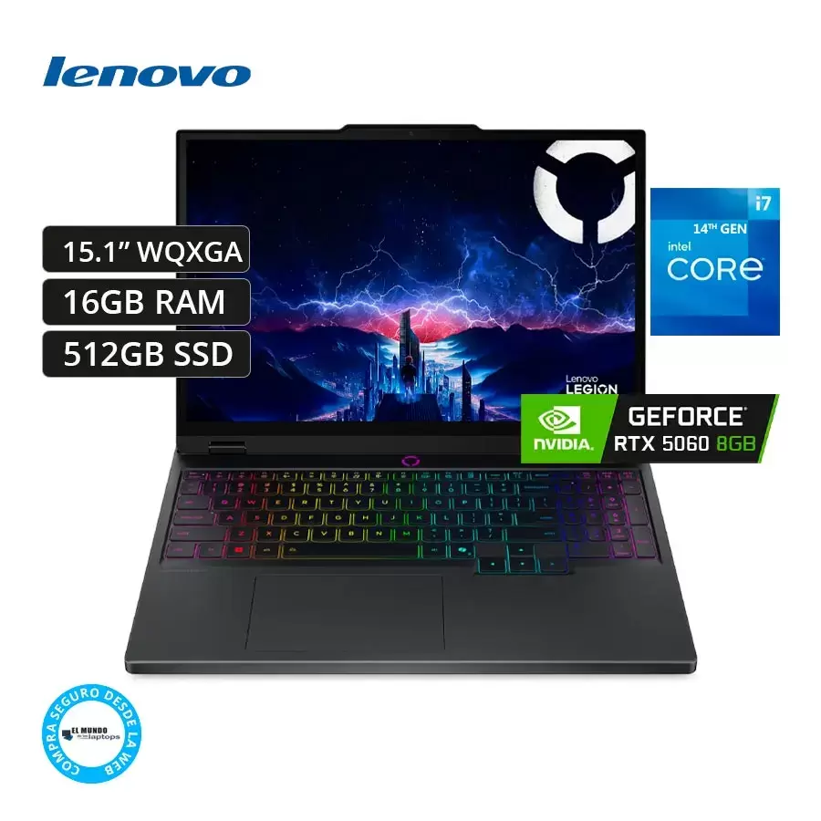 LENOVO LEGION 5 15IRX10 GAMING Core™ i7-14700HX 512GB SSD 16GB 15.1 WQXGA (2560x1600) OLED 165Hz NVIDIA® RTX 5060 8GB